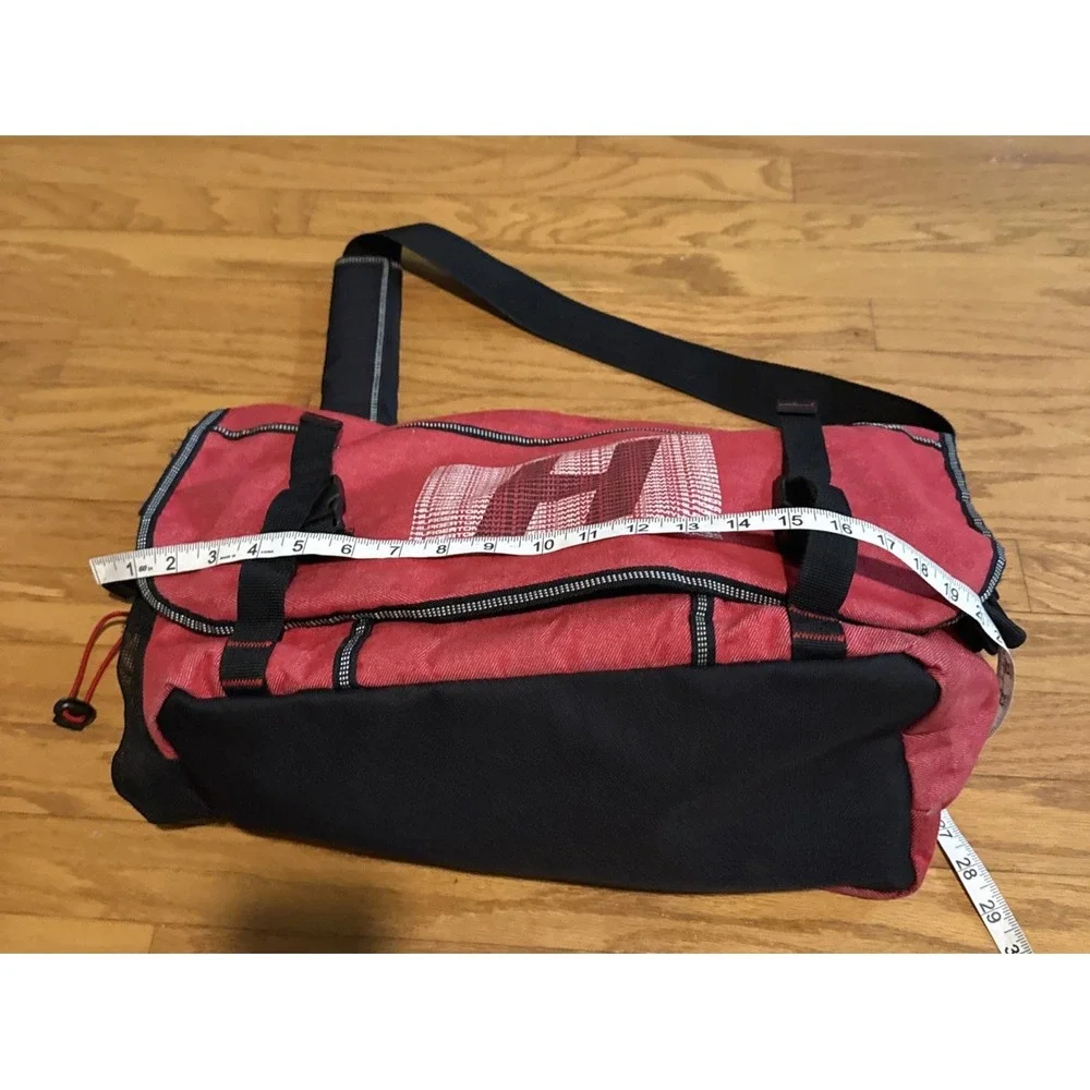 VTG 90's Tommy Hilfiger Big H Spell Out Red Duffel Bag Travel Gym 20x12x8